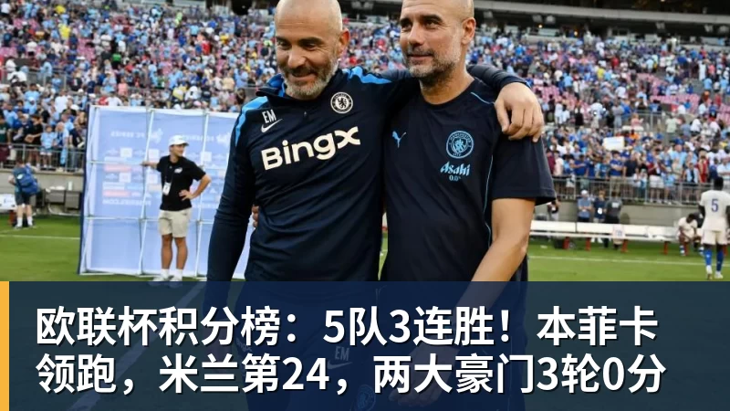 MK体育欧联杯积分榜：5队3连胜！本菲卡领跑，米兰第24，两大豪门3轮0分